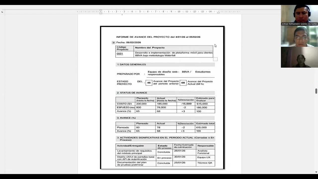 AVANCE DE PROYECTO 02 GESTIÓN GRUPO 10