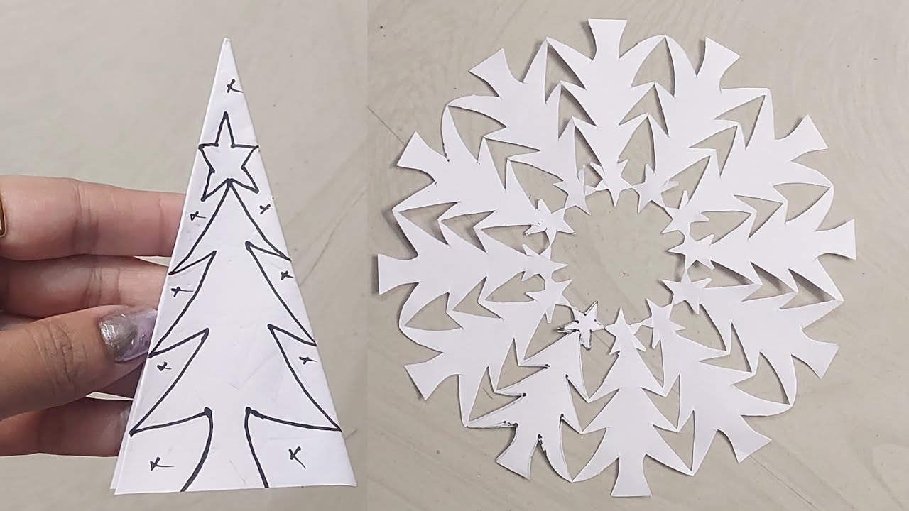 How to make easy and beautiful snowflakes ❄️♥️ #papercraft #snowflakes #part 90