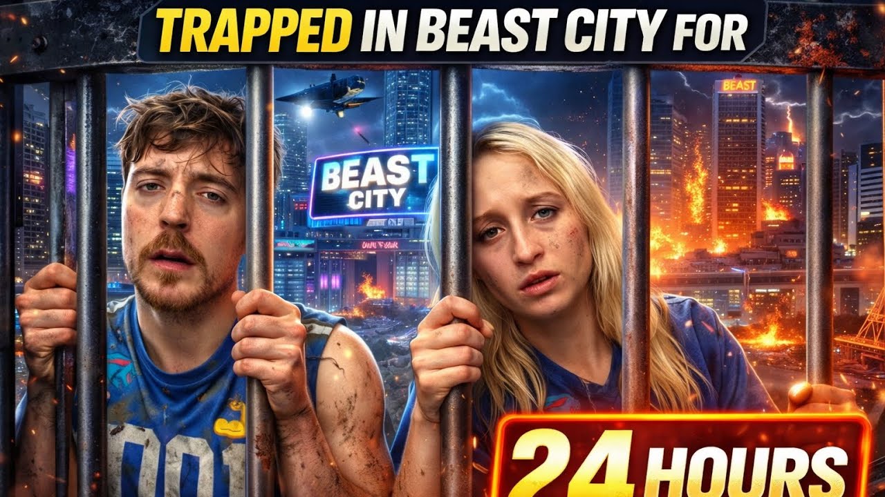 Trapped In Beast City For 24 hrs || MR BEAST