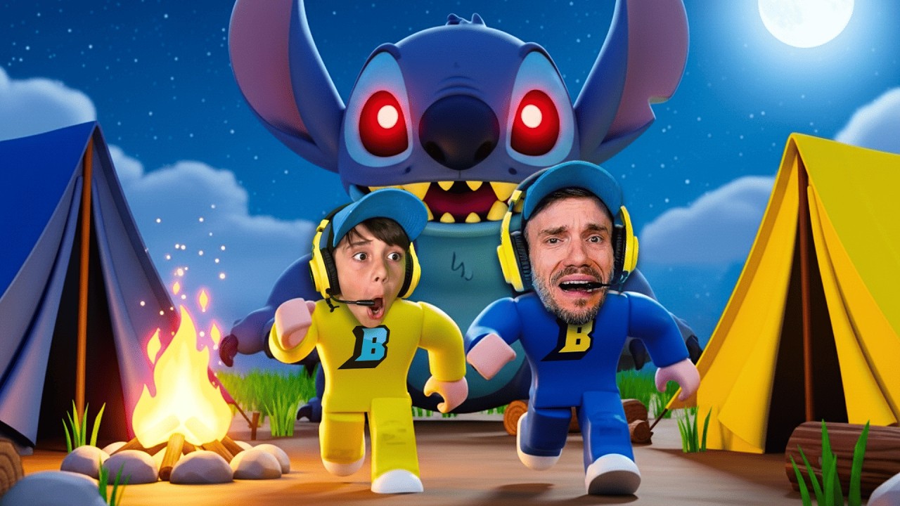 SOBREVIVA ao STITCH MALVADO no ACAMPAMENTO do ROBLOX! - Brancoala Games