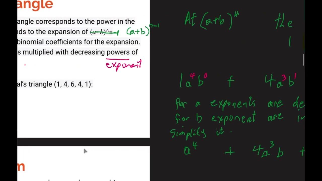 Binomial Expansion Pascal's Triangle