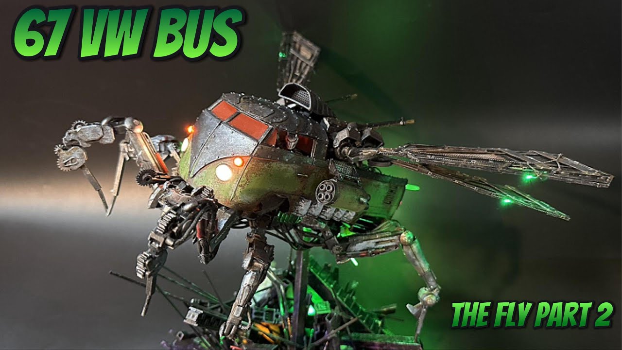 67 VW Bus The Fly part 2 - Scale model Kitbash #scalemodel #led