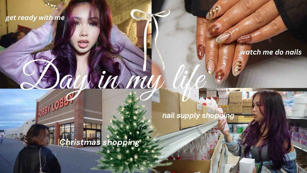 day in my life as a content creator & a nail tech 🎀