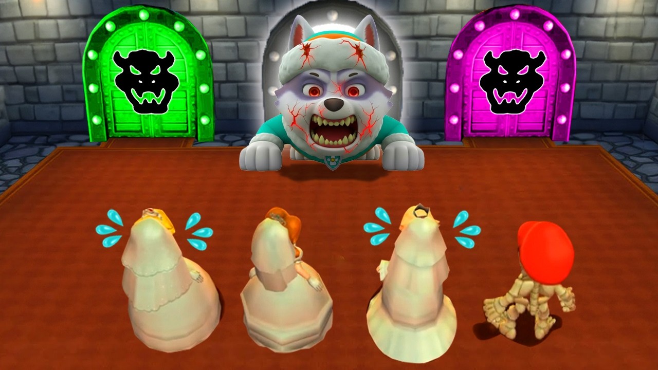 Mario Party 9 Crazy Minigames - Peach Vs Daisy Vs Rosalina Vs Skeleton Mario