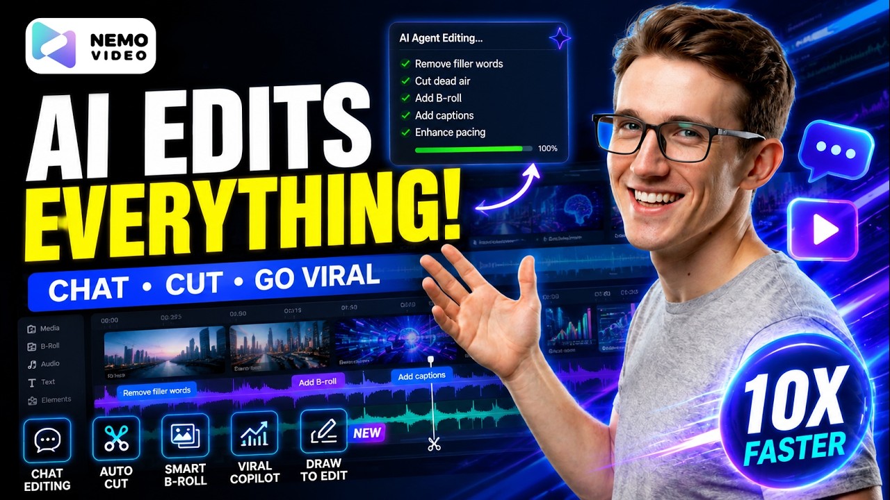 NemoVideo Review: This AI Agent Edits Your Videos, Adds B-Roll & Makes Them Go Viral