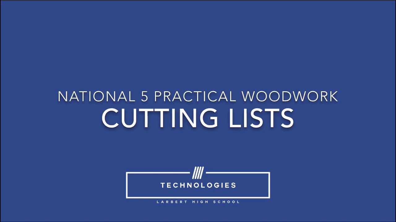 National 5 Practical Woodwork - Exam Style Question - Cutting Lists