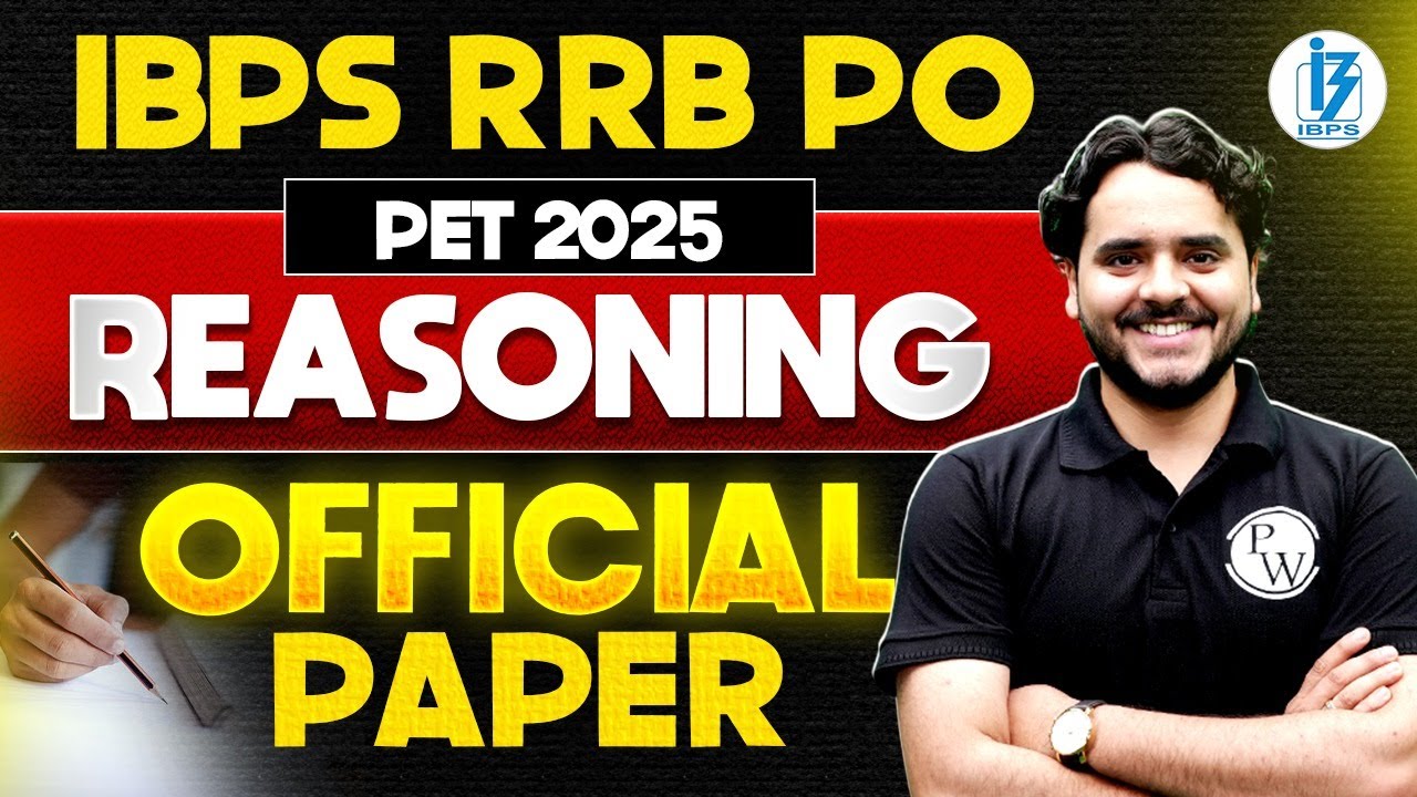 IBPS RRB PO 2025 | RRB PO PET Reasoning Official Paper | RRB PO Reasoning | by Vidhu Sir