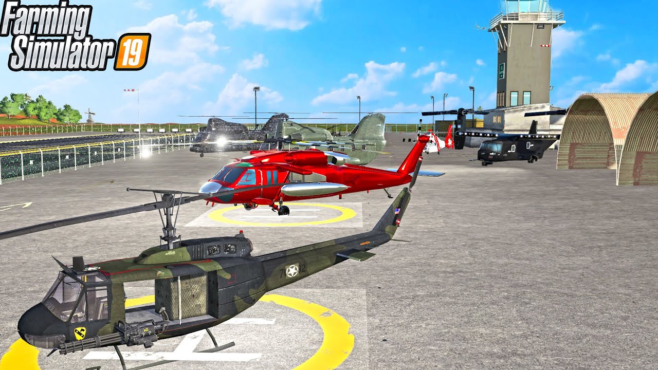 BUILDING HUGE MILITARY AIRPORT! (AC-130 PLANE) | FARMING SIMULATOR 2019