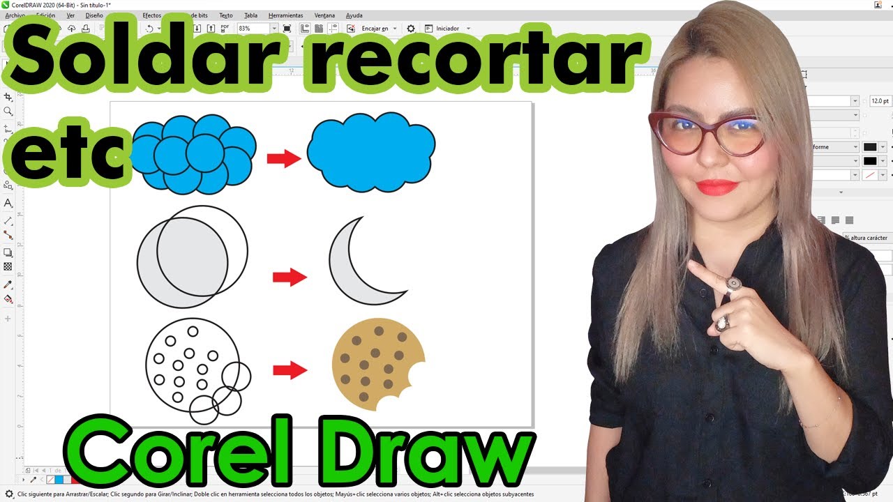 Cómo usar Soldar Recortar intersección etc en Corel Draw - Herramientas de dar forma