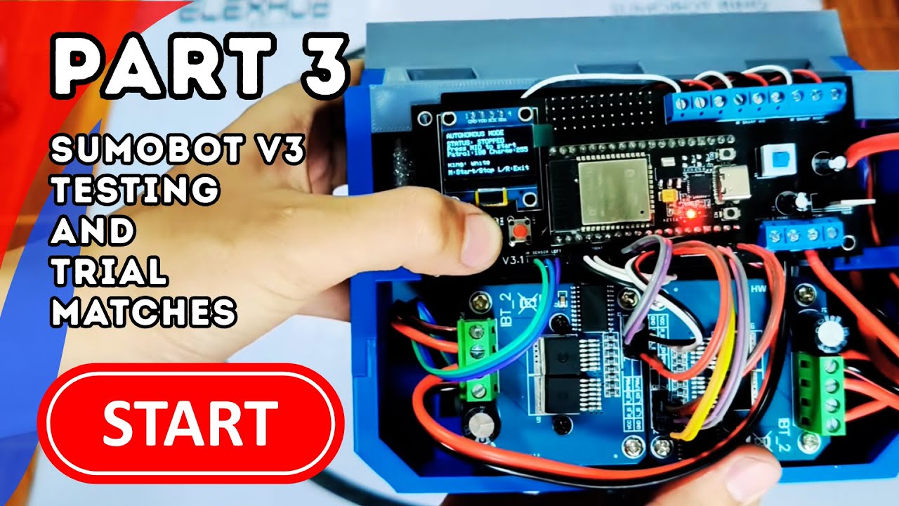 ELEXHUB  Sumobot Version 3 - Part 3: Calibration and Testing