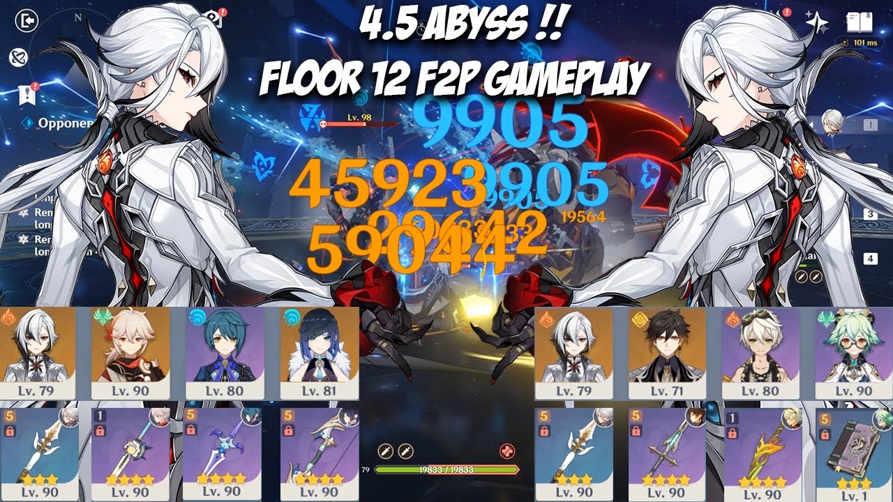 F2P Arlecchino Vaporize & Arlecchino Hypercarry Spiral Abyss 4.5 Floor 12-3 - Genshin Impact