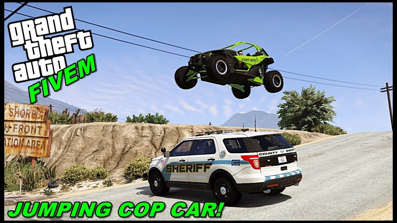 CAN-AM X3 JUMPING COP CAR AND SKIPPING ACROSS BOUNTY HOLE!!  - GTA 5 ROLEPLAY - EP.20 - GTA MODS