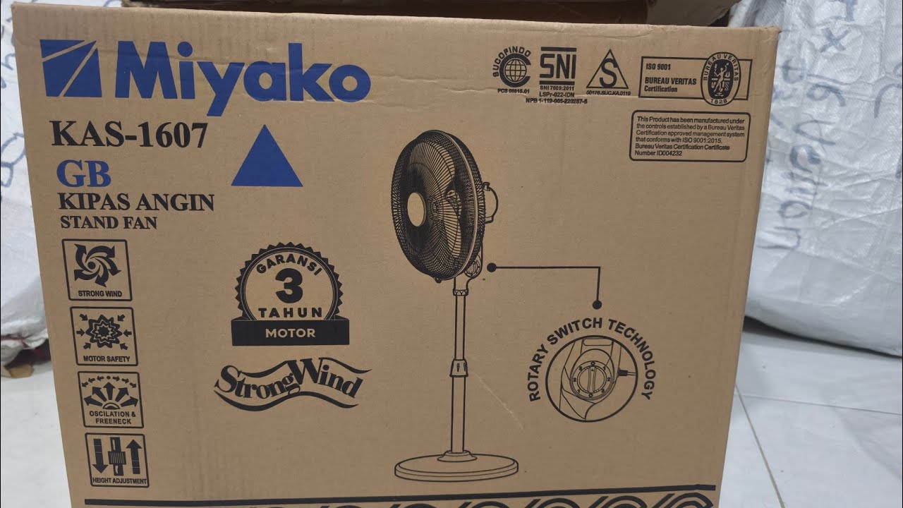 Cara memasang stand fan miyako kas 1607 gb