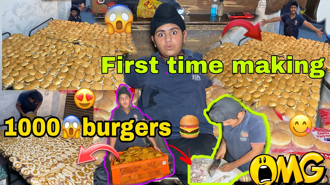 making first time 1000 Burgers 😱#burger #burgerking #business