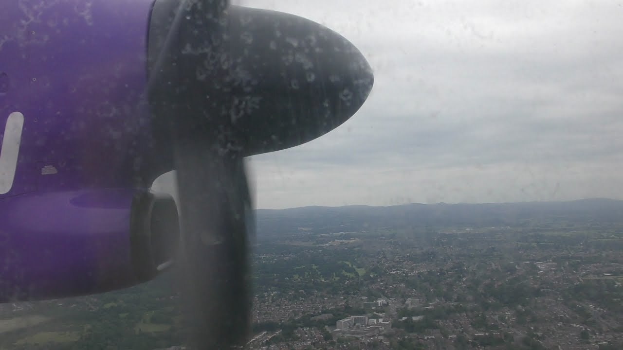 Flybe Dash 8 flight from Exeter to Manchester Airport 26/06/17