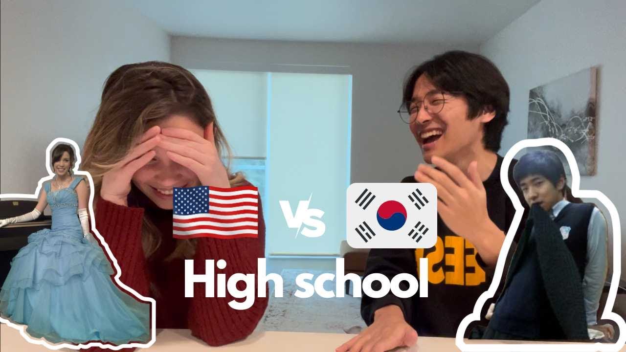American High School Vs Korean High School | AMWF couple discussion