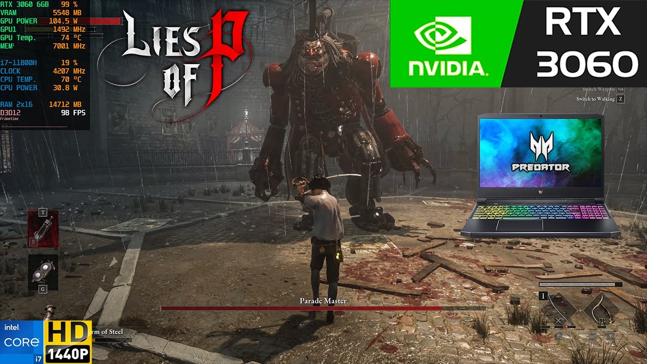 RTX 3060 Laptop - Lies of P Max Settings, DLSS 1440p