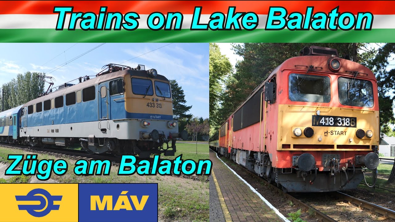 Züge am Balaton mit M41 sowie V43 - Trains at Lake Balaton