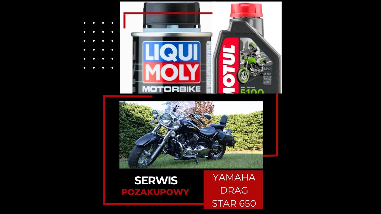 Serwis po zakupowy YAMAHA DRAG STAR 650. Wymiana oleju, płukanka silnika, wymiana świec, filtrów.