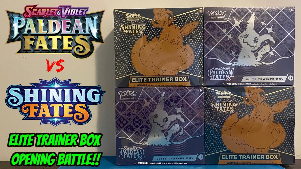 PALDEAN FATES vs SHINING FATES Elite Trainer Box Pokemon Card Opening Battle!!
