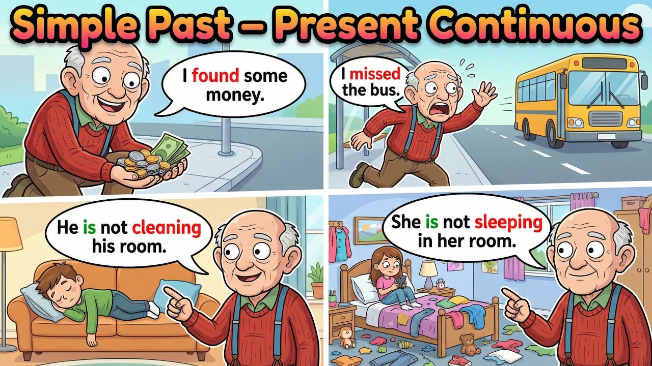 Learn English with Fun | These Daily Use Sentences | Simple Past, Present Continuous, Pizza!🍕