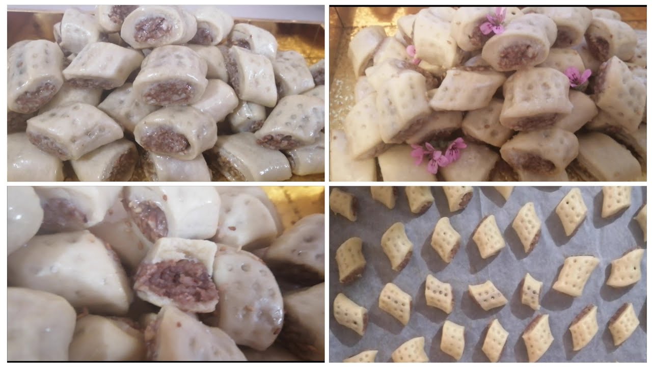 مقروض ابيض بنين وهشوش يذوب فالفم  بحشوتين 1-لوز 2-جلجلان وشاميه 😋😋مع وصفة الشحور المثالي،