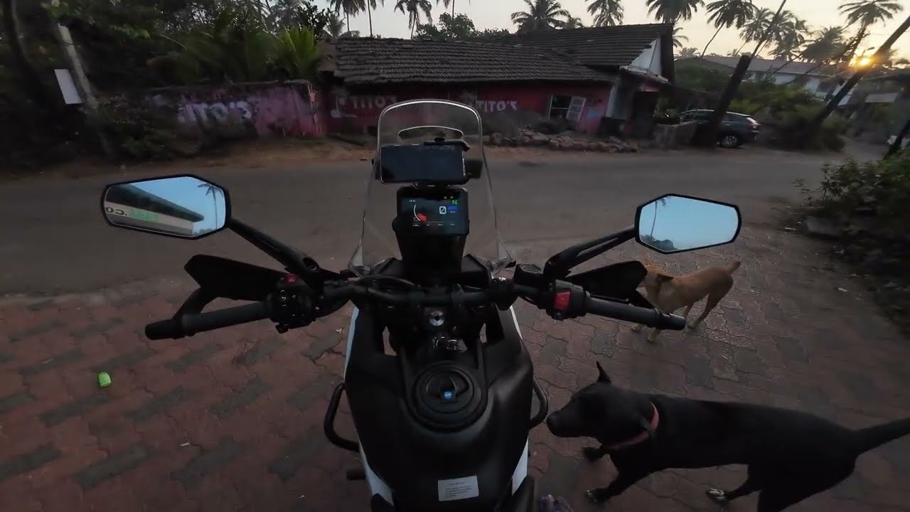 Goa KTM 390 Adv 2026 X plus pure riding sound on the streets of Vagator - Anjuna - Chapora. 