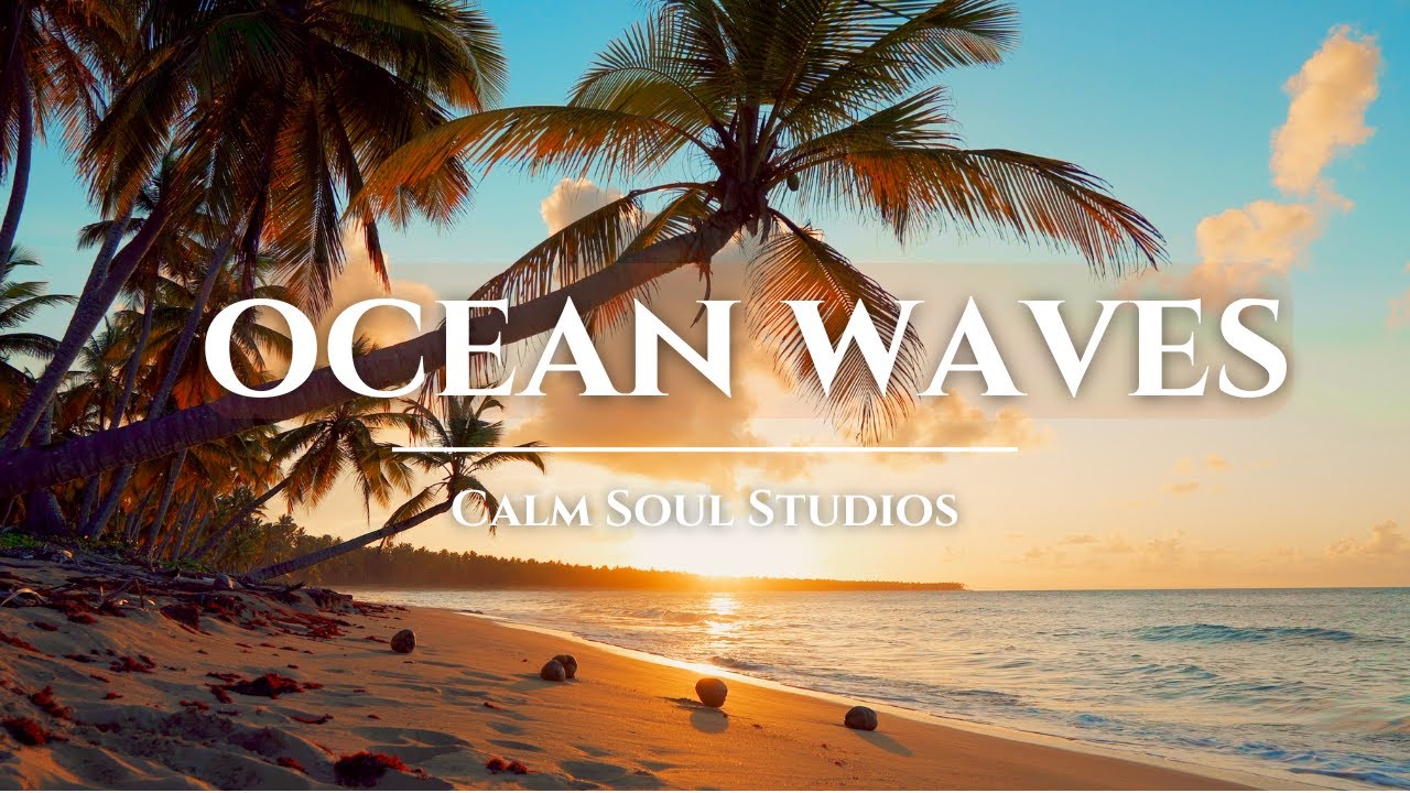 Gentle Ocean Waves and Golden Sunset | Relaxing ASMR Beach Ambience for Deep Rest