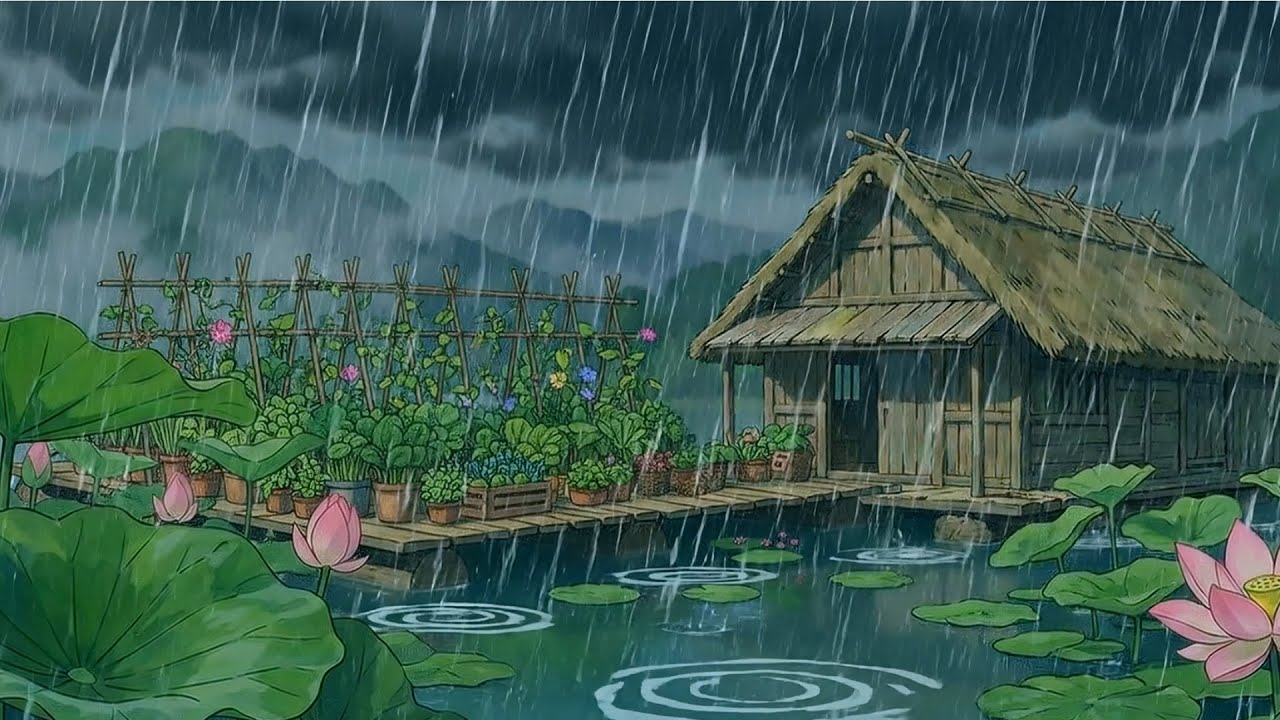 Rainy Days in a Floating World: Ghibli Aesthetic in Rural Cambodia (Slice of Life)