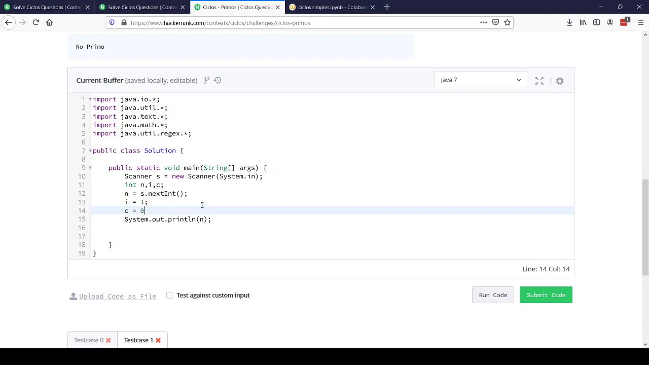 Ejercicio de programación en HackerRank de ciclos simples  - Encontrar si un número es primo