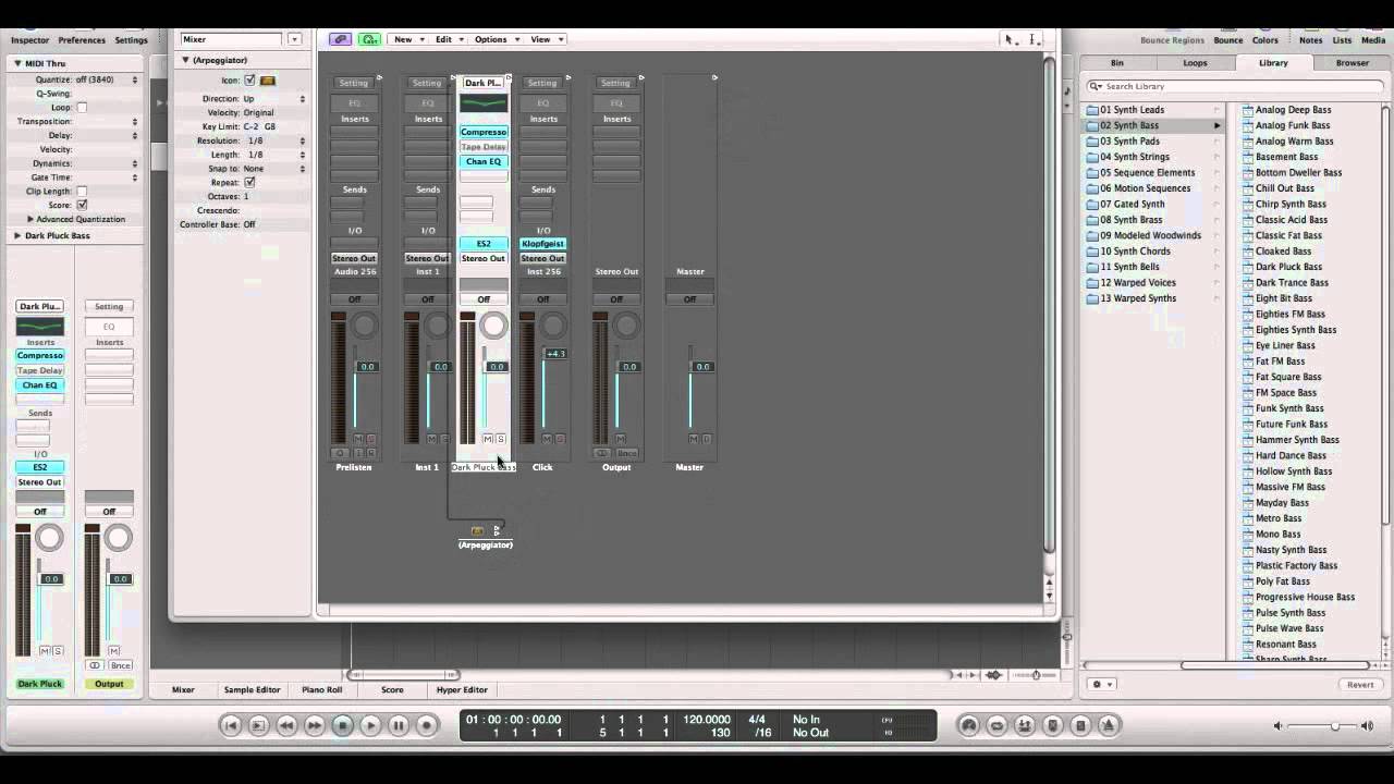 Logic Pro 9 - jak korzystac z arpeggiatora czesc 1