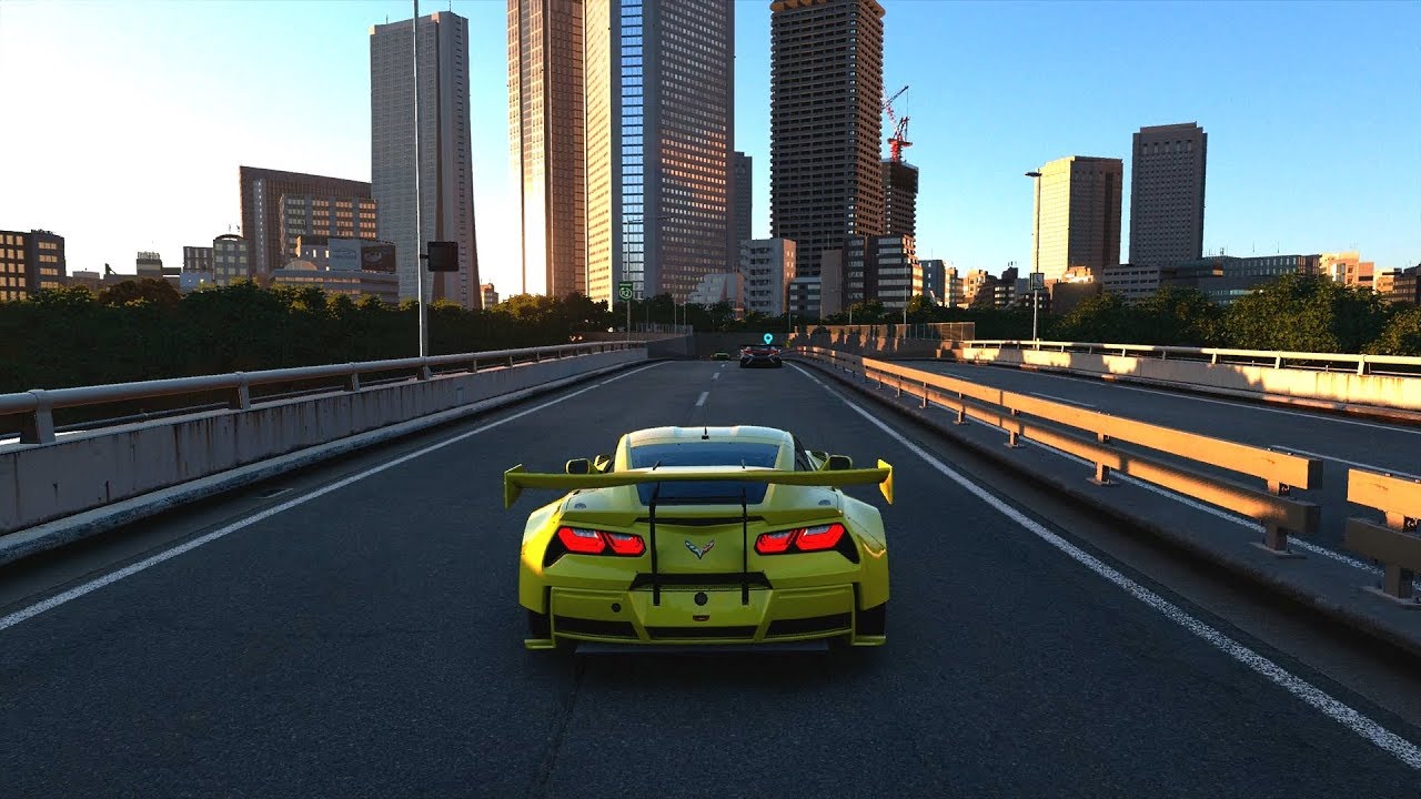 Gran Turismo Sport - Corvette C7 on Tokyo Expressway Central Outer Loop (Noon) (1080p 60fps)