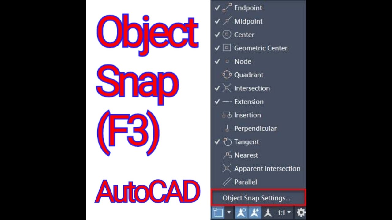 Object Snap AutoCAD (Tagalog Tutorial)