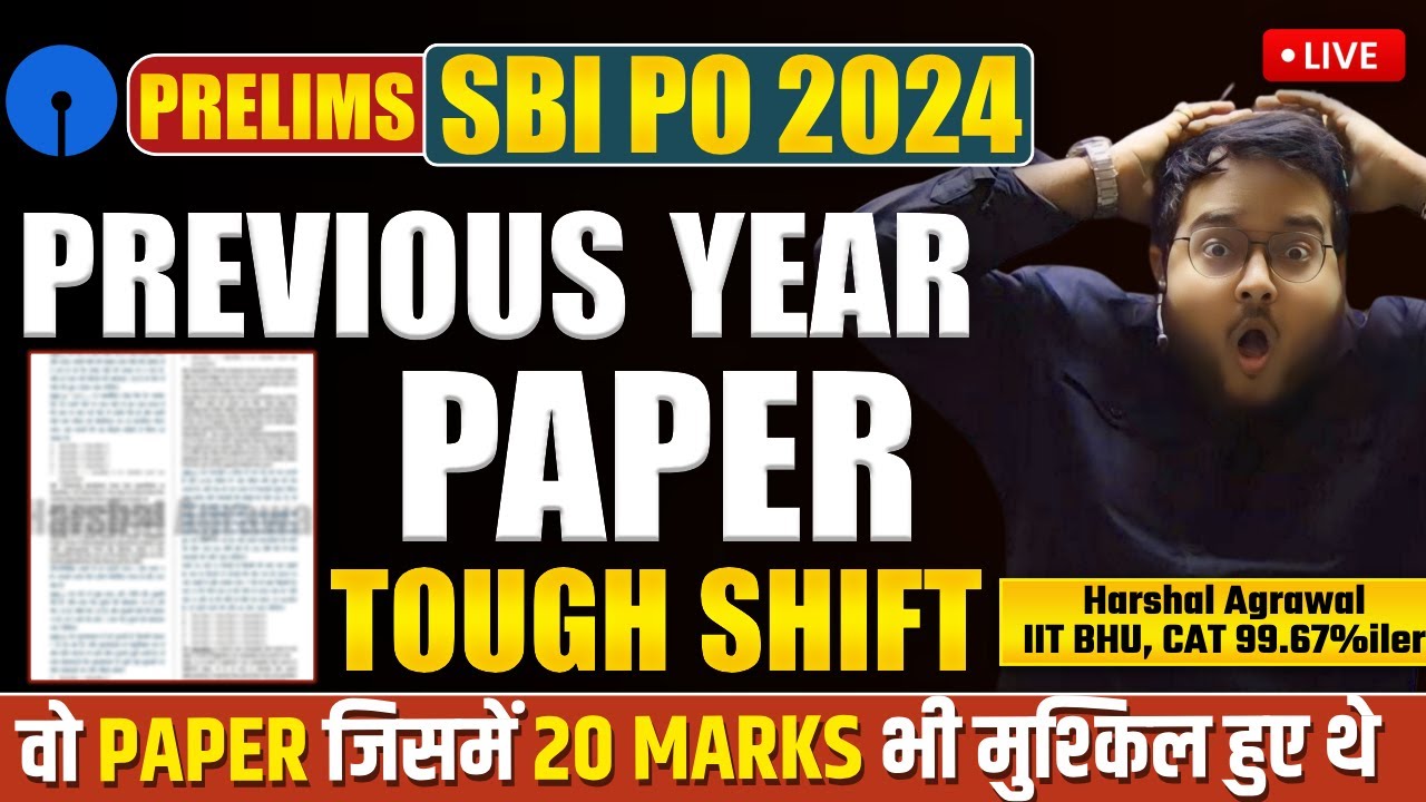 SBI PO 2024 Previous Year Paper Quant | Tough Shift Paper SBI PO Pre 2024 | परिणाम Batch Harshal Sir