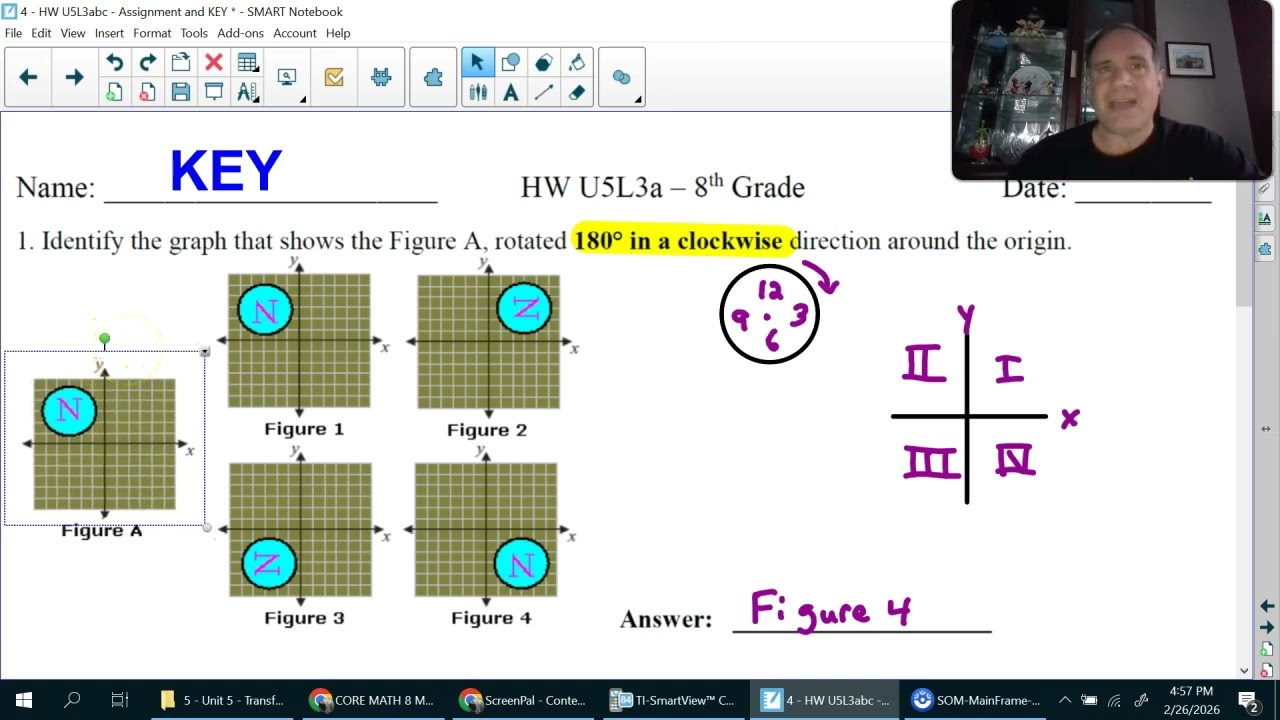 8th Grade Math - Identifying Rotations (HWU5L3a)