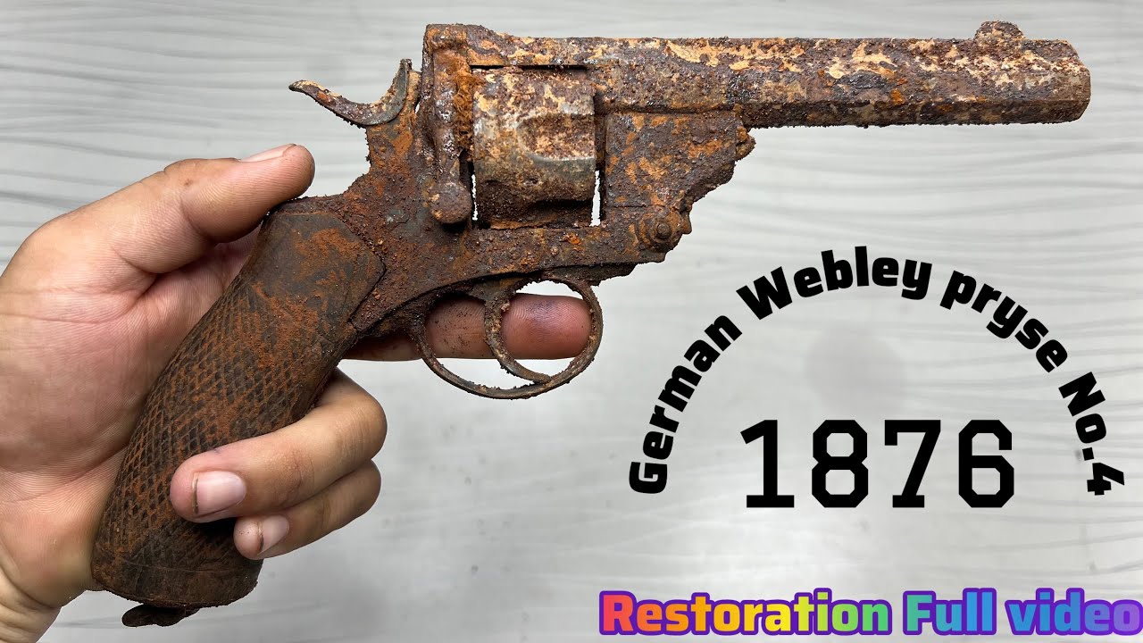 German webley pryse No.4 1876 revolver pistol webley 455 bore Revolver gun restoration