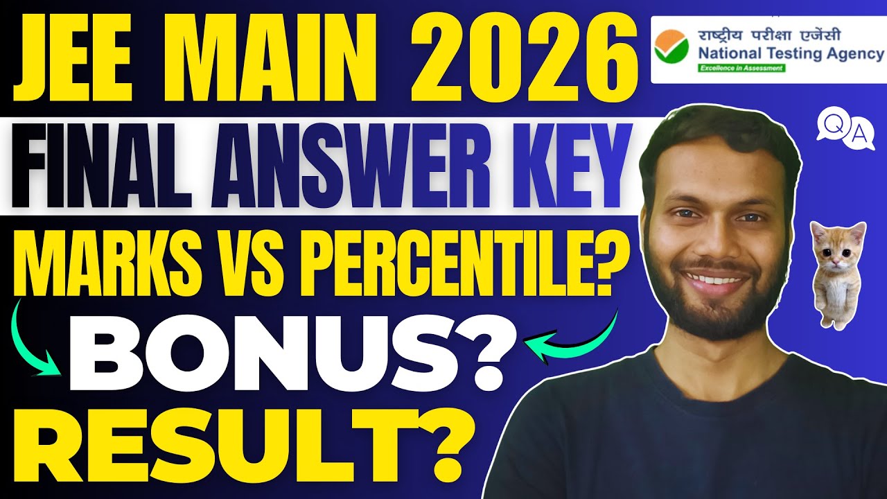 🛑LIVE- JEE Main Marks vs Percentile 2026☠️ | JEE Main 2026 Final Answer Key 😱 | JEE Main 2026 Result