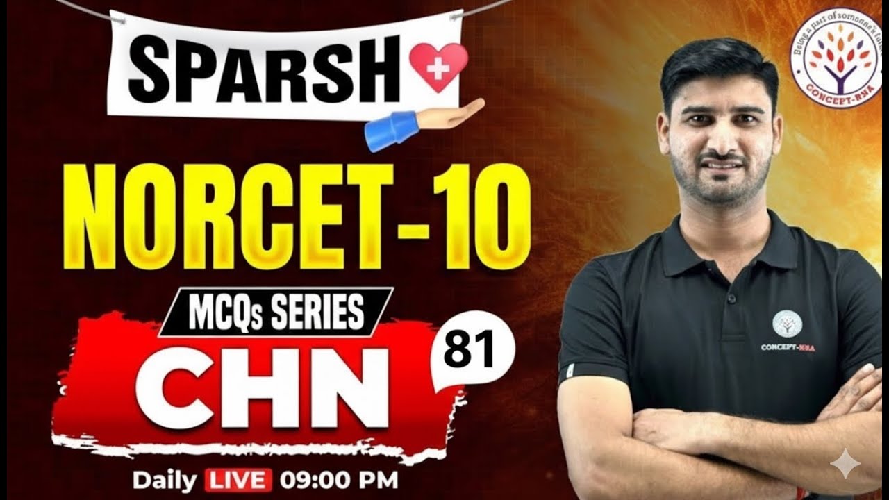 NORCET 10 Classes | CHN - Most Imp MCQ's | Sparsh | Nitesh Sir #ConceptRNA