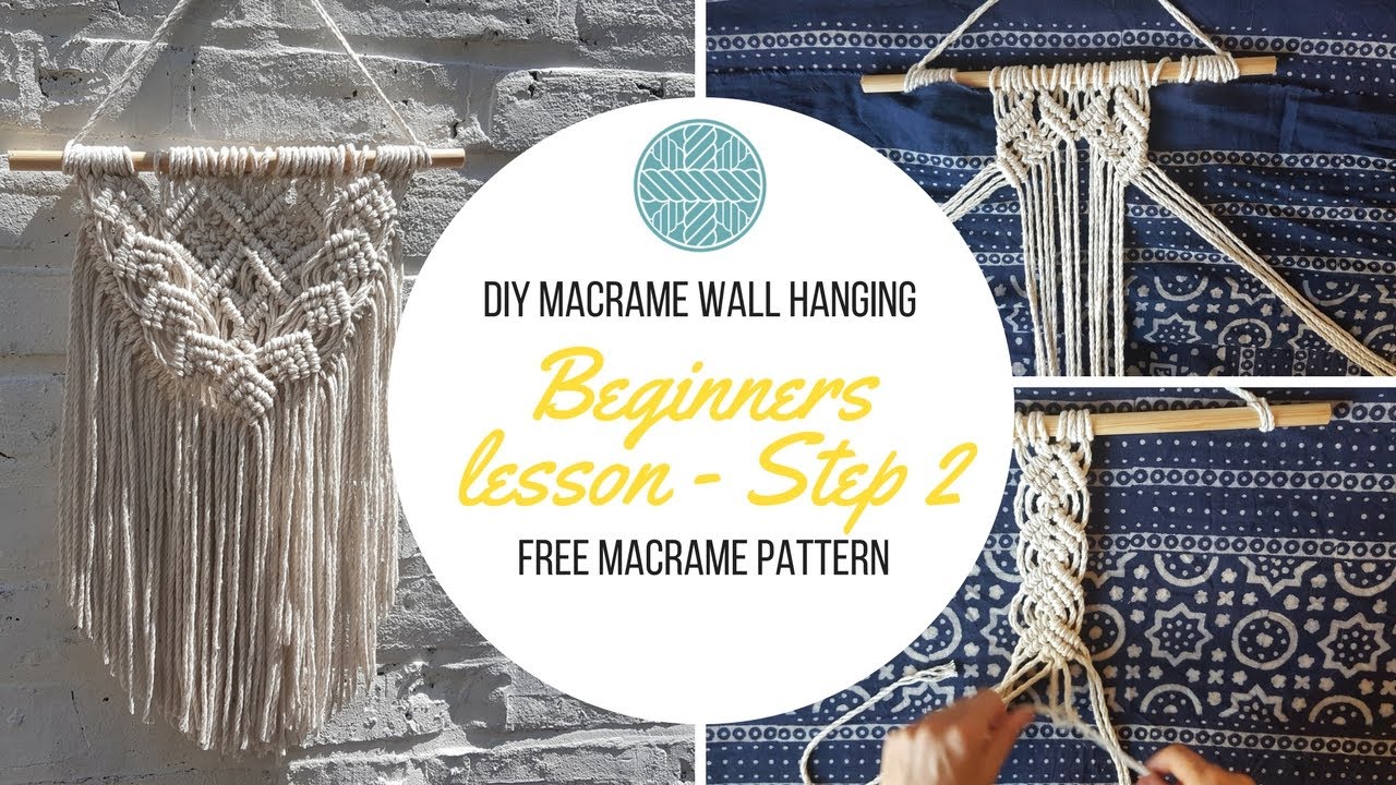 DIY Macrame Wall Hanging tutorial - Free Macrame Pattern Explained- DIY Craft