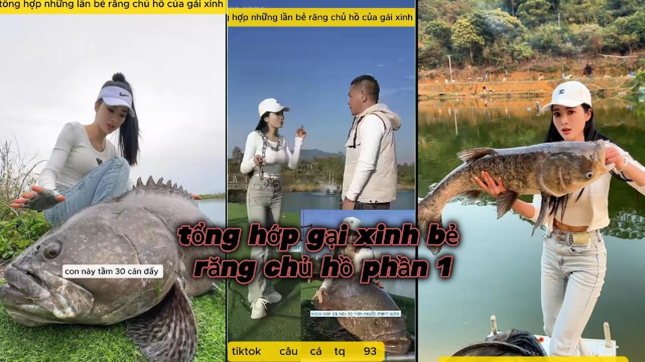 tổng hợp những nhưng pha g&aacute;i xinh đi c&acirc;u c&aacute; to v&agrave; bẻ răng chủ hồ phần 1  #fishing #cauca #short