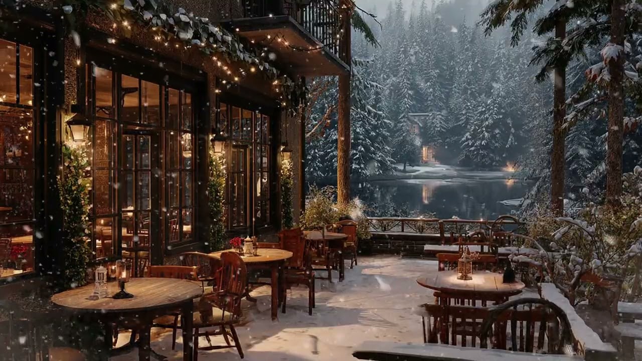 Warm Winter Coffee Shop Ambience ☕❄️ Soft Piano Music for Studying, Focus and Relaxation