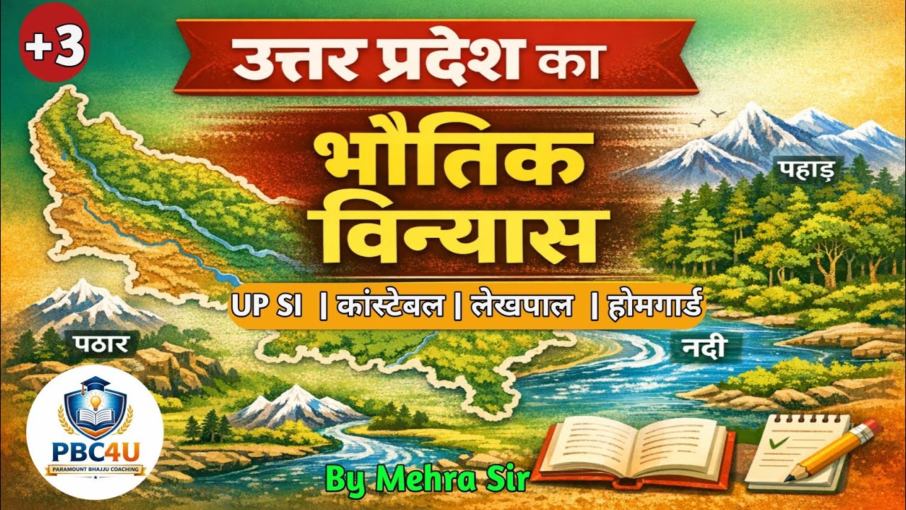 UP का भौतिक विन्यास | Physical Structure/Physiography of Uttar Pradesh | UP GK | UP सामान्य ज्ञान 