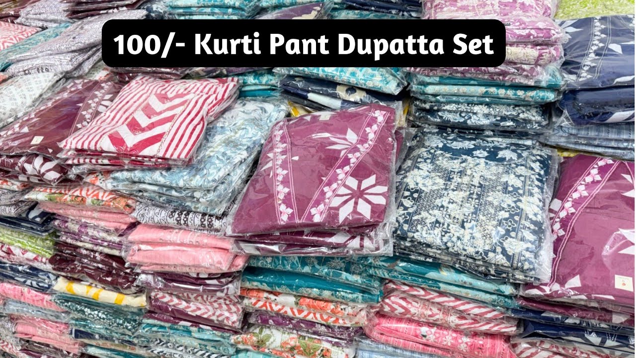 100/- KURTI PANT DUPATTA SET BEST WHOLESALE PRICE KURTIS IN SANWARIYA CREATION