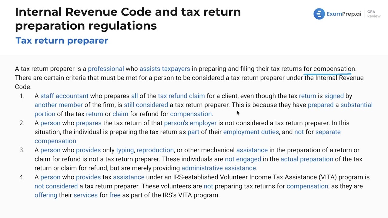 Standards for Tax Preparation [CPA Prep]