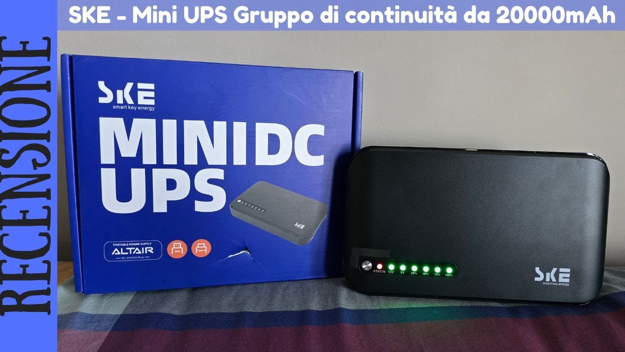 RECENSIONE - SKE DC20000 Plus Gruppo di continuità Mini UPS da 20000mAh per i router e non solo