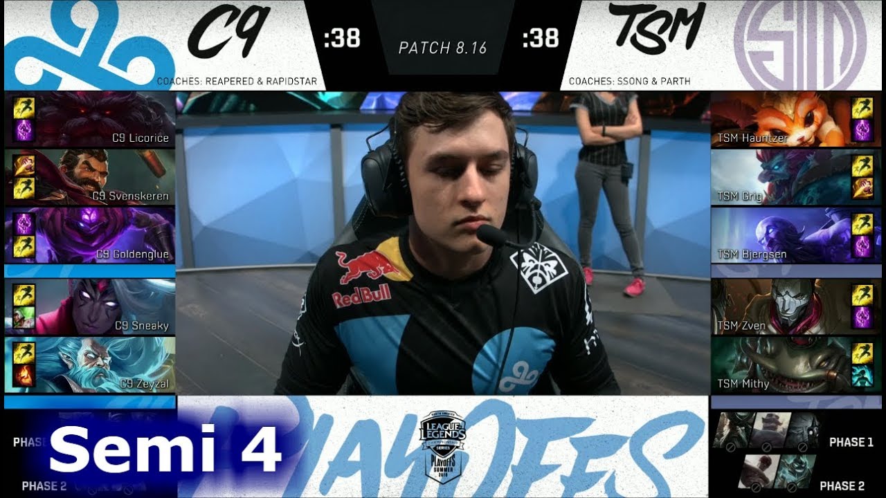 TSM vs Cloud 9 | Game 4 Semi Finals S8 NA LCS Summer 2018 | C9 vs TSM G4