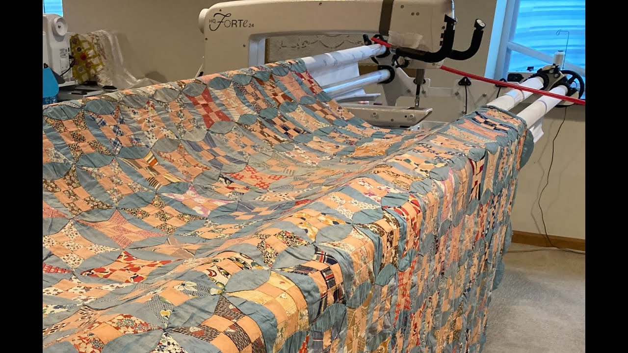 Longarm a Vintage Quilt Top--Quilt out fullness with starch and steam