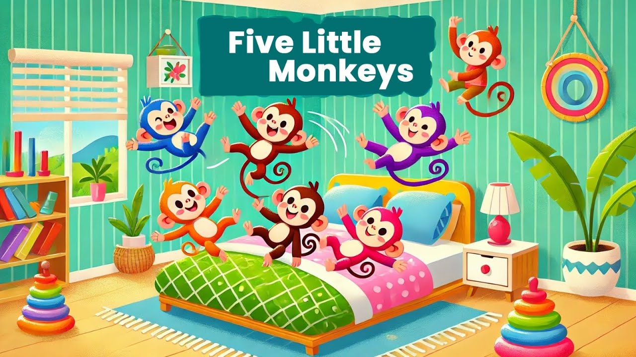 Five little monkeys jumping on the bed |Nursery Rhymes for Kids | Rachna Sagar