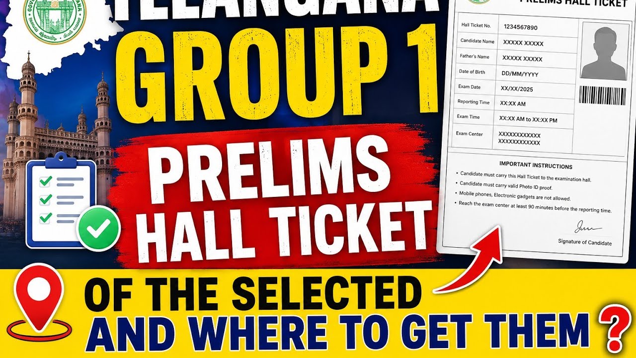 Telangana group 1 - Prelims Hall Ticket and how to get it 