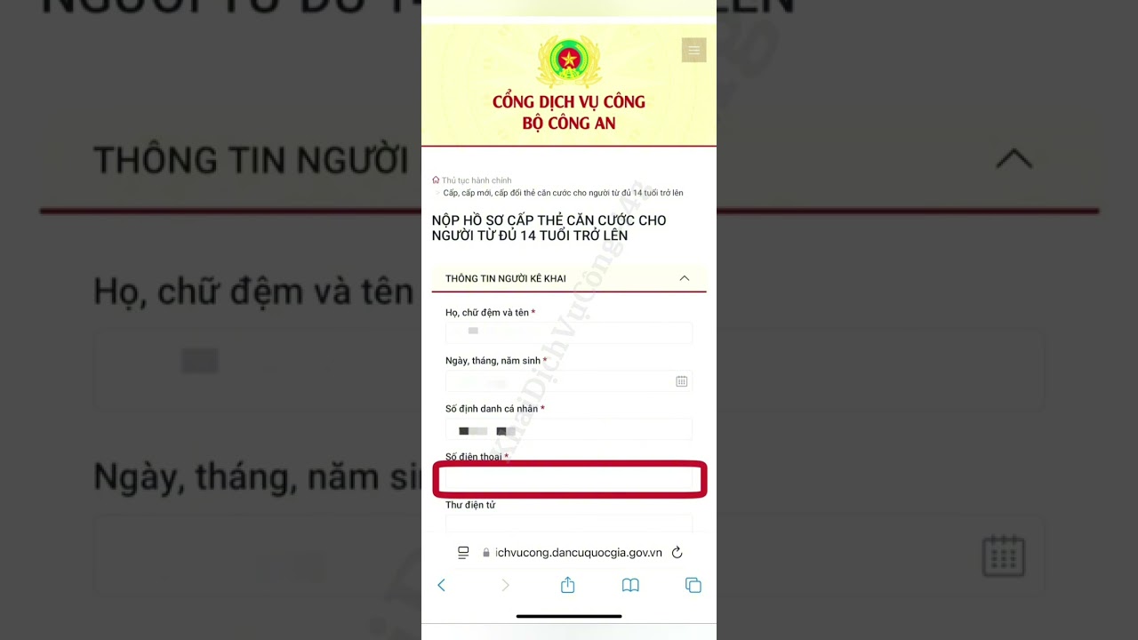 Thủ tục Cấp lại Căn cước khi hết hạn sử dụng (không truy cập được vào tài khoản VNeID)